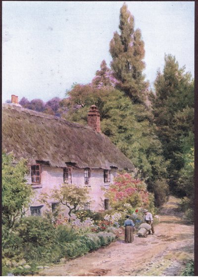 Cottage a Dunster, Somerset, da The Cottages and the Village Life of Rural England pubblicato da Dent & Sons Limited, 1912 da Alfred Robert Quinton